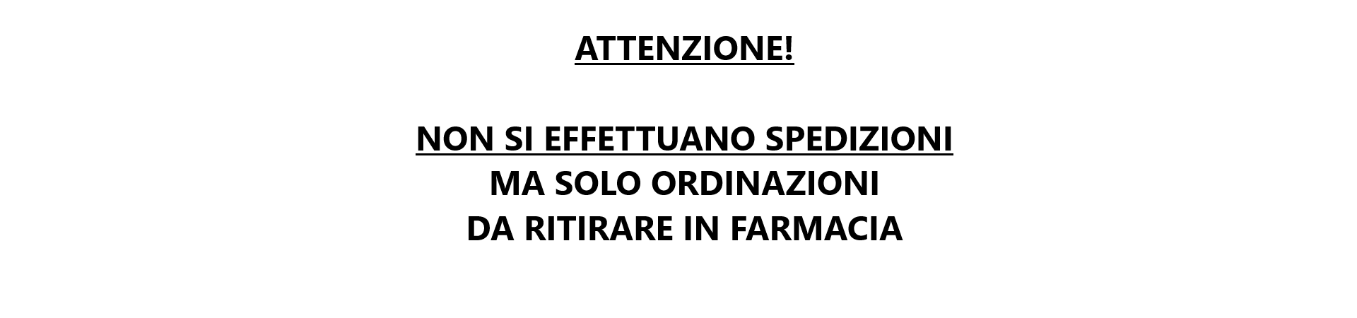 No spedizioni
